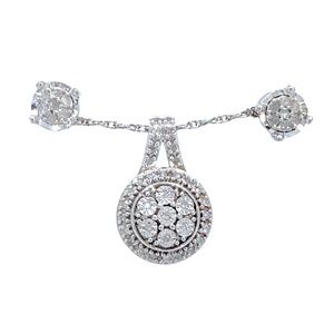 Sun Jewelry LA Sterling Silver and Genuine Diamond Jewelry Set
